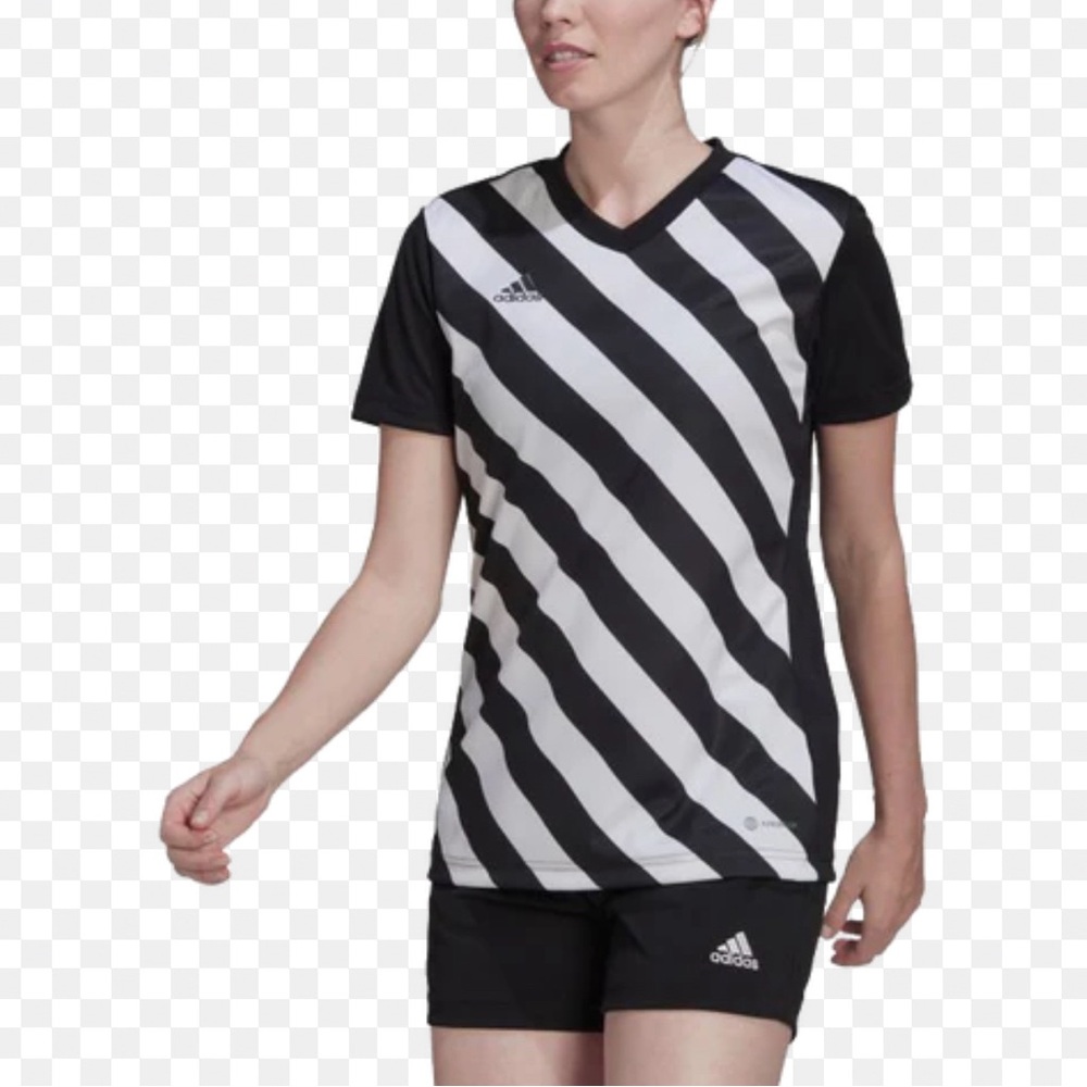 Adidas Soccer Jersey / DryFit Exercise Shirt Black & White NEW - Picture 6 of 6